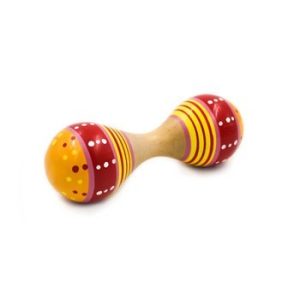 MARACAS DOBLES CON DISEÑO DE MADERA