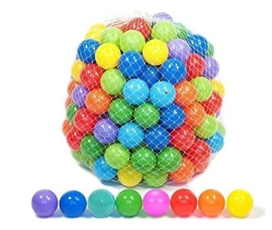 BOLSA DE PELOTAS PLÁSTICAS PARA PISCINA X 100 UNIDADES