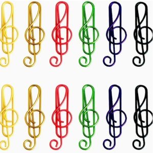 CAJA DE 100 CLIPS  MUSICAL CLAVE DE SOL.